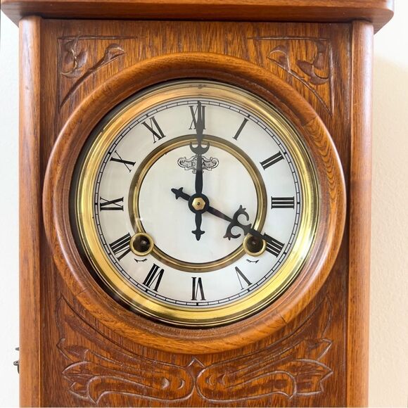 Vintage D&A 31-Day Silent Pendulum Wall Clock Parlor Clock With Key NOT WARNING - Picture 3 of 14